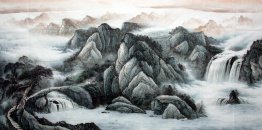 Waterfall - Lukisan Cina
