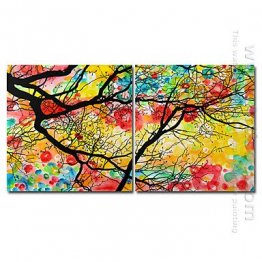 Conjunto de 2 - Pintura a óleo floral pintados à mão