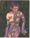 Femme nue avec l'ombre d'une brindille