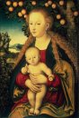 Jungfrau und Kind unter einem Apfelbaum 1530