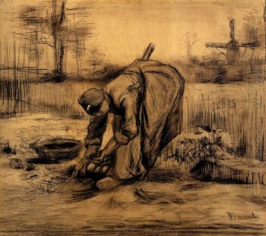 Mulher que levanta Batatas camponesas 6 1885