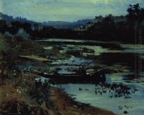Landschaft mit Boot 1875