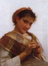Portrait Of A Girl Muda Crocheting 1889