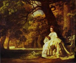 Lady Reading em um parque arborizado 1770