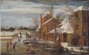 Winter scene met skaters