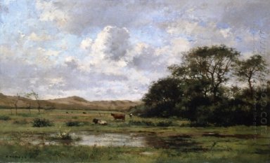 Un paesaggio con mucche