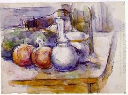 Still Life Dengan Carafe Sugar Bowl Botol Pommegranates Dan Air