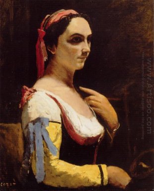 Итальянский женщина с желтый