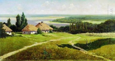 Ucraino Paesaggio con capanne 1901