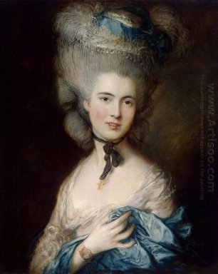 Een Vrouw In Blauwe Portret van de Hertogin van Beaufort