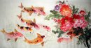 Fish & Peony - Peinture chinoise