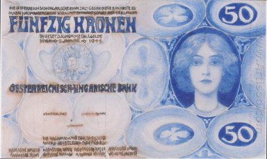 Entwurf für die Bill Of 50 Kronen 1911