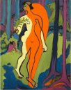 Nude in orange und gelb 1930