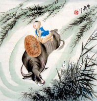 Anak Cincin Sapi-Niu - Lukisan Cina