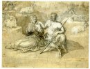 Menggambar Of A Satyr A Girl Dan Kambing