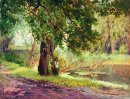 Sous les arbres vert Paysage d'été