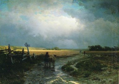 Nach einem Regen-Land-Straße 1869