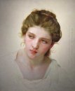 Head studie av kvinnliga ansikte Blonde 1898