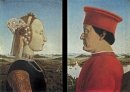 Portretten Federico da Montefeltro en Battista Sforza 1465