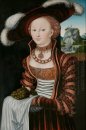 Porträt von einer jungen Frau mit Trauben und Äpfel 1528