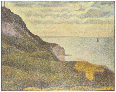 Port en Bessin Le sémaphore et les falaises 1888