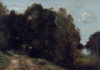 Een weg door de bomen 1870