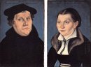 Diptych com os retratos de Martin Luther e sua esposa 1529