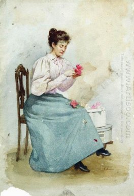 Fille avec des fleurs