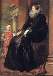 nobre genovês com seu filho 1626
