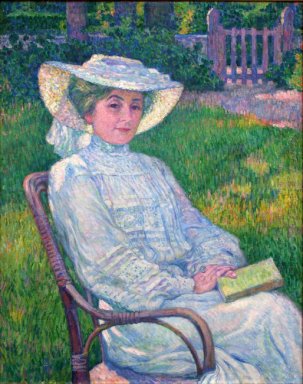 Señora en blanco Retrato de señora Th? ¡Ì? O Van Rysselberghe