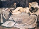 Mujer desnuda en un sofá