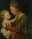 Portret van Jane Darwin en haar zoon William Brown Darwin