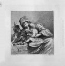 Jésus à un enfant à qui le Baisers de Virgin The Hand par Guerci