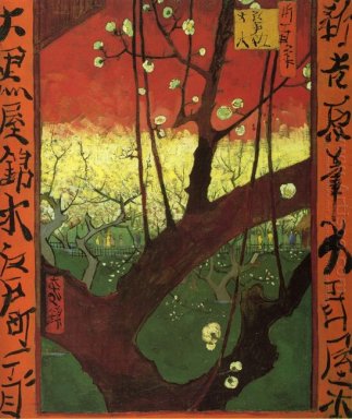 De bloeiende pruimenboom (naar Hiroshige 1887