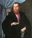 Portrait d'un homme en manteau de soie noire
