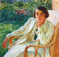 Elizabeth Van Rysselberghe i en käpp stol 1916