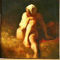 Nuda Peasant Girl At The River