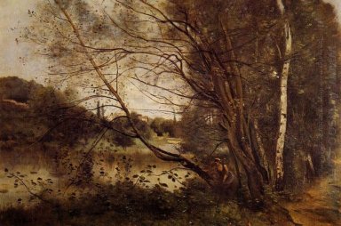 Étang à Ville D Avray Avec arbres inclinés à 1873