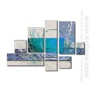 Hand-painted Abstract Oil Painting - Set of 8