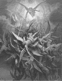 O Todo-Poderoso Poder-lo prostrado flamejante do eterno