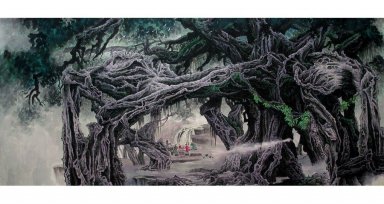 Bomen, Banyan - Chinees schilderij