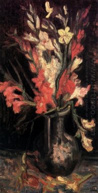 Vase mit roten Gladiolen 1886 1
