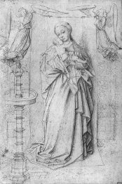 Copy Menggambar Of Madonna By The Fountain