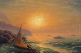 Pôr do sol no mar 1899