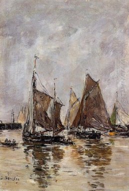Trouville Sardine Boote immer im Gange 1894