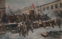 Barricade gevechten in Rode Presnya