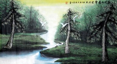 Вода и лес - Shumu - китайской живописи