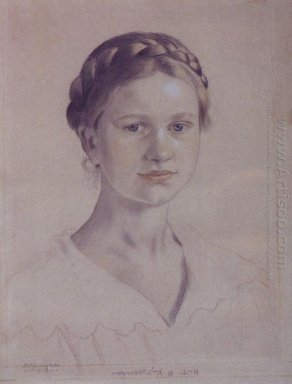 Retrato del IB Kustodieva hija del artista 1919