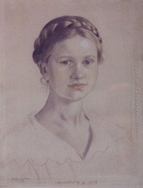 Porträt von IB Kustodieva Tochter des Künstlers, 1919