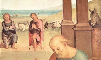 Altarpiece von St Augustine Verehrung der Schäfer-Detail Alt